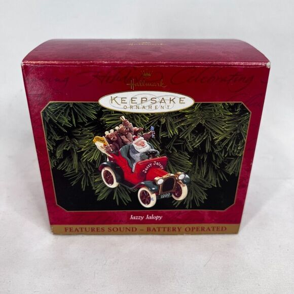 Jazzy Jalopy Hallmark Keepsake Ornament 1999 Christmas Tree Ornament Santa - Picture 12 of 12